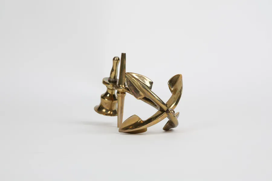 LJUSSTAKE, mässing, ankare, 1900-tal