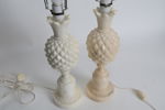 BORDSLAMPOR, ett par, alabaster, Italien, 1950-tal