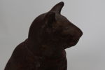 KATTSKULPTUR, "spiskatt" brun.