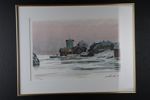 ROLAND SVENSSON, färglitografi, vintermotiv från skärgården, signerad