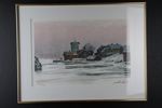 ROLAND SVENSSON, färglitografi, vintermotiv från skärgården, signerad