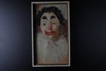 MÅLNING, clownporträtt, troligen olja på duk, signerad, 1900-tal.