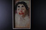 MÅLNING, clownporträtt, troligen olja på duk, signerad, 1900-tal.