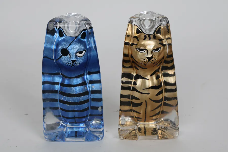 KATTFIGURINER, glas, Renate Stock, SEA Glasbruk.
