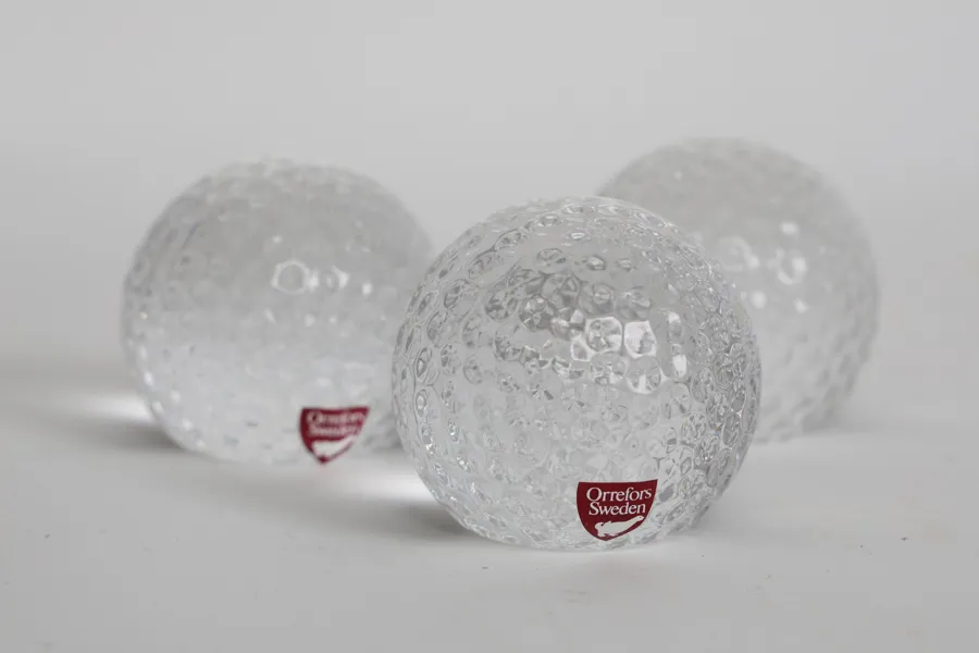 GOLFBOLLAR, glas, Orrefors